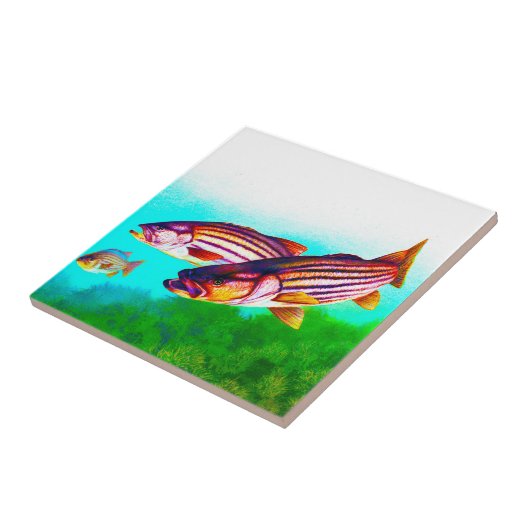 Gestreifter Bass-AtlantikStriper Fliese (Seite)