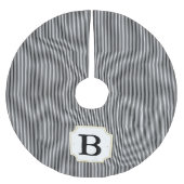 Gestreifter Baum-Rock - Schwarzes u. Weiß Polyester Weihnachtsbaumdecke (Vorderseite)