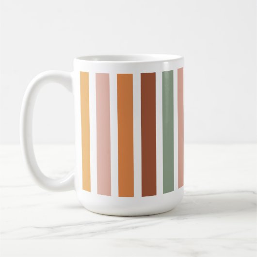 Gestreifter Becher – Retro-Farbenblock-Kaffeetasse Kaffeetasse (Links)