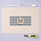 Gestreifter benutzerdefinierter Monogramm-Babyname Seidenpapier (Handwerk)