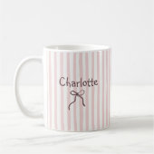 Gestreifter Bogen Cute Coquette Benutzerdefinierte Kaffeetasse (Links)