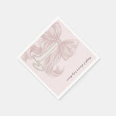 Gestreifter Bogen Elfenbein Rosa Babyparty Serviette (Ecke)