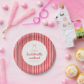 Gestreifter Coquette-Bogen Junggesellinnenabschied Pappteller (Party)
