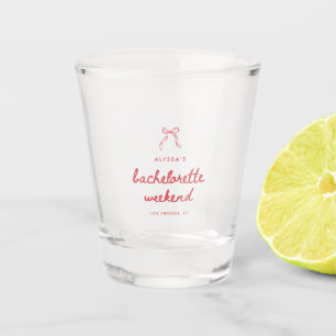 Gestreifter Coquette-Bogen Junggesellinnenabschied Schnapsglas