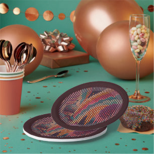 Gestreifter Fantasy-Dome-Papierteller – Anpassbar Pappteller