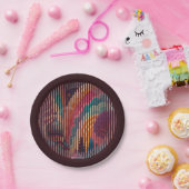 Gestreifter Fantasy-Dome-Papierteller – Anpassbar Pappteller (Party)