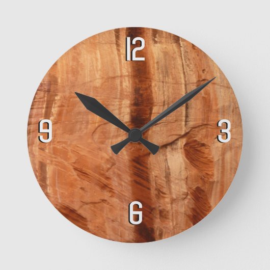 Gestreifter Felsen mit Doppelbogen Alcove II in Zi Runde Wanduhr (Vorderseite)