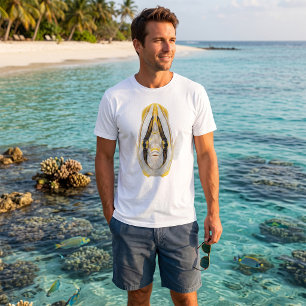 Gestreifter Gelber Engelfisch-Porträt T-Shirt