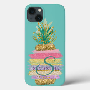 Gestreifter Glitter-Ananas Minzgrün Case-Mate iPhone Hülle