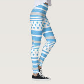 Gestreifter himmelblauer Sternenhimmel Leggings (Rechts)