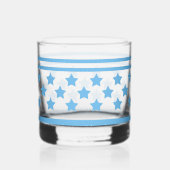 Gestreifter himmelblauer Sternenhimmel Whiskyglas (Vorderseite)