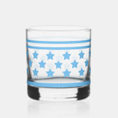 Gestreifter himmelblauer Sternenhimmel Whiskyglas (Rechts)