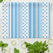 Gestreifter himmelblauer Sternenverlauf Geschirrtuch (Gefaltet)