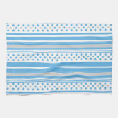 Gestreifter himmelblauer Sternenverlauf Geschirrtuch (Horizontal)
