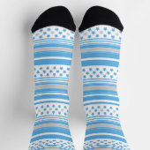 Gestreifter himmelblauer Sternenverlauf Socken (Oben)