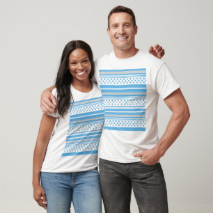 Gestreifter himmelblauer Sternenverlauf T-Shirt