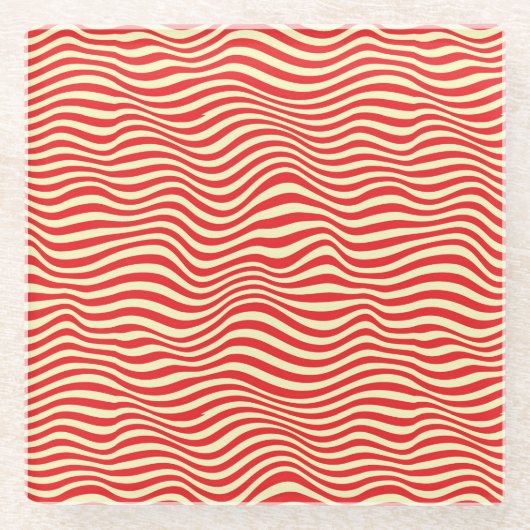 Gestreifter Hintergrund Glasuntersetzer (Vorderseite)