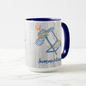 Gestreifter Hut und Sommerbecher Tasse (VorderseiteRechts)