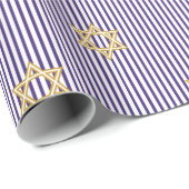 Gestreifter indigoblauer jüdischer Davidstern aus  Geschenkpapier (Rolleneckpunkt)