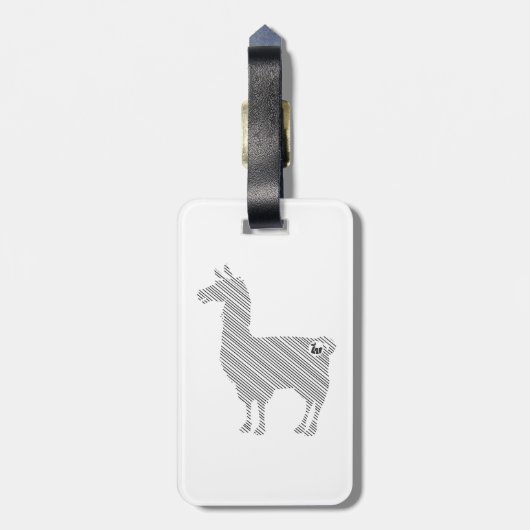 Gestreifter Lama-Gepäckanhänger Gepäckanhänger (Rückseite vertikal)