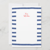 Gestreifter Leuchtturm Rot Blau Ostküste Save The Date (Rückseite)