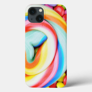 Gestreifter Lutscher und mehrfarbige Smarties iPhone 13 Hülle