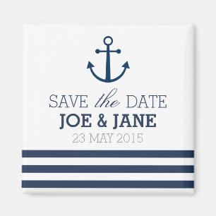 Gestreifter Magnet des Ankers Save the Date