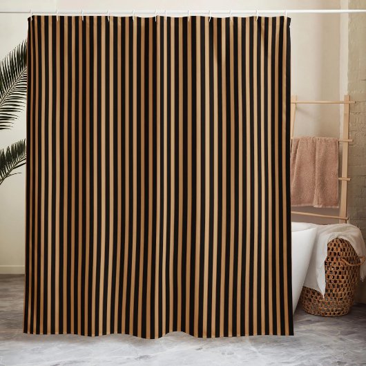 Gestreifter Minimalist Schwarz Duschvorhang