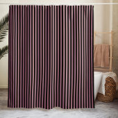 Gestreifter minimalistischer Schwarz Rosa Duschvorhang