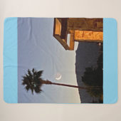 Gestreifter Mond 🌙 Und Palme 🌴 Sherpadecke (Vorderseite (Horizontal))