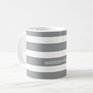 Gestreifter personalisierter Kaffeebecher Kaffeetasse