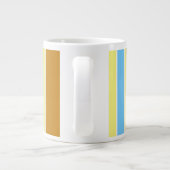 gestreifter personalisierter Monogramm-Becher  Jumbo-Tasse (Rückseite)
