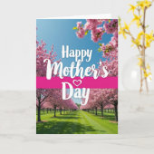 Gestreifter Rasen Muttertagskarte Karte (Gelbe Blume)