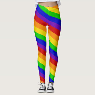 Gestreifter Regenbogen färbt Leggings STOLZ bunten
