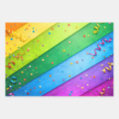 Gestreifter Regenbogen mit Konfetti Geschenkpapier Set (Vorderseite 2)