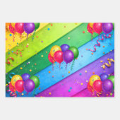 Gestreifter Regenbogen mit Konfetti Geschenkpapier Set (Vorderseite 2)