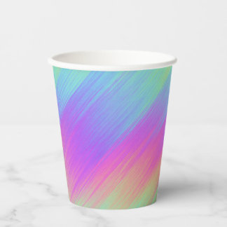 gestreifter Regenbogen-Mix: Pappbecher