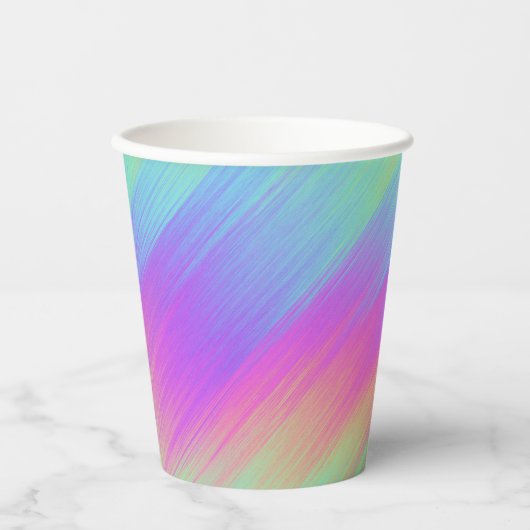 gestreifter Regenbogen-Mix: Pappbecher (Vorderseite)