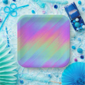 gestreifter Regenbogen-Mix : Pappteller (Party)