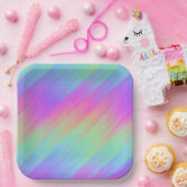 gestreifter Regenbogen-Mix : Pappteller (Party)