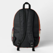 Gestreifter Rucksack mit Herbstfarben Erdtönen (Rückseite)