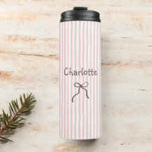 Gestreifter Schleifen-Custom Name Coquette
