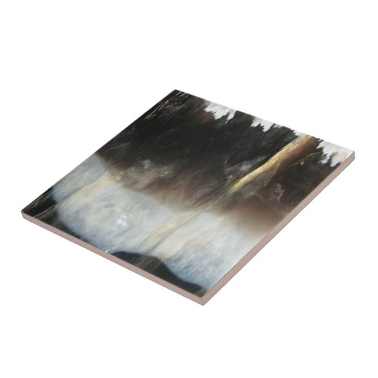 Gestreifter schwarzer Achat, cooler einzigartiger Fliese (Seite)