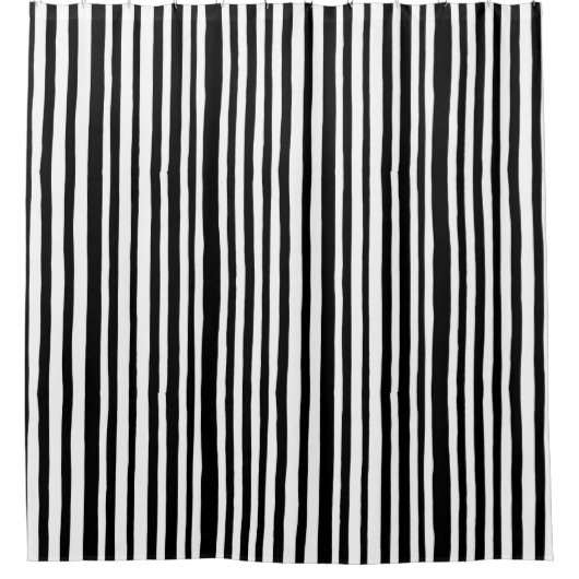 Gestreifter Schwarzweiss-Duschvorhang Duschvorhang (Vorderseite)