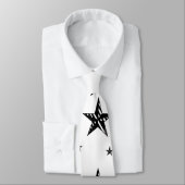gestreifter Schwarzweiss-Stern Krawatte (Gebunden)