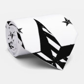 gestreifter Schwarzweiss-Stern Krawatte (Gerollt)