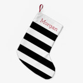 Gestreifter Schwarzweiss-Strumpf Kleiner Weihnachtsstrumpf (Vorderansicht (hängend))
