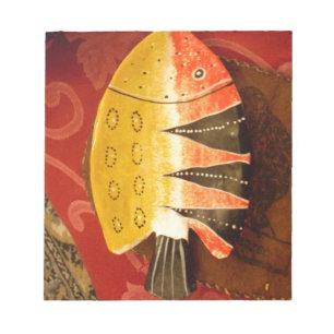 Gestreifter Sensation Tiger Barb Fisch Kunst Druck Notizblock