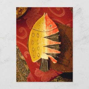 Gestreifter Sensations-Tigerbarben-Fisch-Kunstpost Postkarte