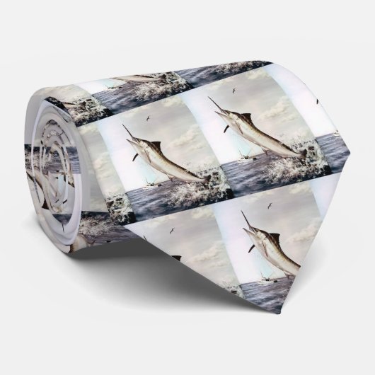 Gestreifter Speerfisch Krawatte (Gerollt)